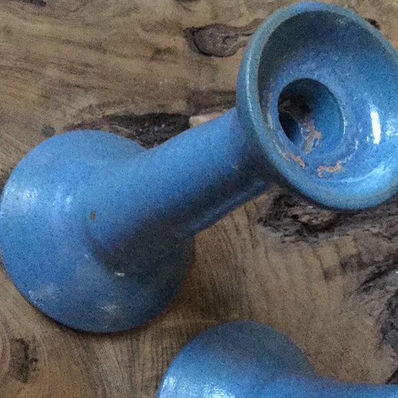 Vintage pottery candle holders primitive rustic farmhouse shabby chic cowgirl - Picture 7 of 9